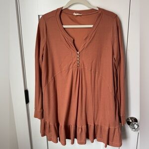Altar’d State Rust Tunic Long Sleeve Dress size large